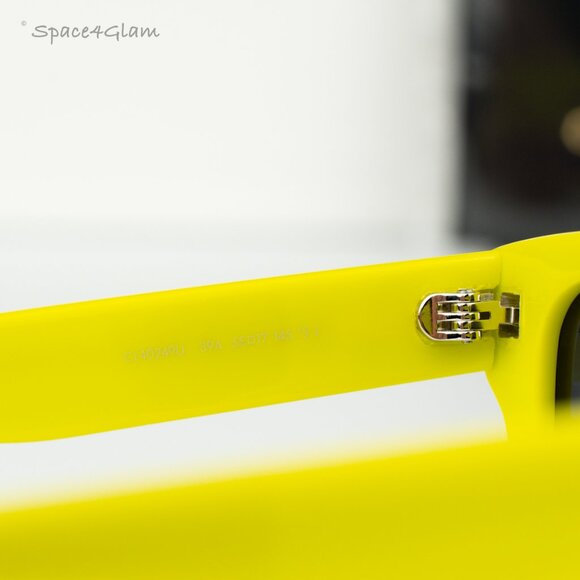 BRAND NEW Celine CL40249U 39A MONOCHROMS Neon Yellow Smoke Geometric Sunglasses - Picture 6 of 11